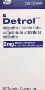 "Detrol, an antimuscarinic medication, commonly used to treat overactive bladder and urinary incontinence, as part of the tolterodine drug profile."