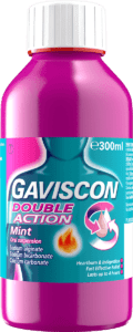Gaviscon Double ActionActive Ingredients: Sodium Alginate, Sodium Bicarbonate, Calcium Carbonate Purpose: Combines antacid and barrier protection to quickly neutralize acid while also providing a physical barrier to prevent reflux. Additional Info: Aims to relieve heartburn, indigestion, and symptoms associated with acid reflux.