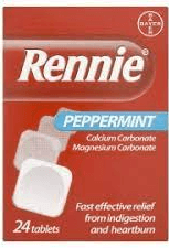 Gastroenterology treatment for IBS and GERD: Rennie- Active Ingredients: Calcium Carbonate, Magnesium Carbonate Purpose: These compounds neutralize excess stomach acid, providing fast-acting relief from heartburn and indigestion. Additional Info: Rennie tablets dissolve in the mouth, making them convenient for on-the-go relief.